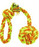 Trixie Dog Play Thaw Braided Ball - 5.5 cm/30 cm Orange/Lime - Durable Cotton/Polyester for Throwing & Tugging - International Shipping Available - Buy Online on GoSupps.com