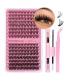 TOOCHUNAG Eyelash Extension Kit - 320pcs 30D+40D Individual Lashes Cluster Set with Bond, Seal, and Tweezers - DIY Lash Extensions 8-16mm - Buy Online on GoSupps.com