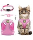 Cat Harness and Lead Set Adjustable Reflective Stripe Cat Kitten Walking Vest with Leash Cat Collar Escape Proof Soft Mesh Vest Harness and Lead for Small Medium Cats Pets Walking S Pink - Buy Online on GoSupps.com