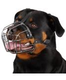 Bronzedog Rottweiler Dog Muzzle - Adjustable Durable Metal Wire Basket for Large Dogs | American Bulldog No Bark Muzzle (L) - Buy Online on GoSupps.com