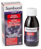 Sambucol Natural Black Elderberry Extra Defence Vitamin C B6 & D Zinc Folic Acid & Minerals Immune Support Supplement Multicoloured 120 ml - Buy Online on GoSupps.com