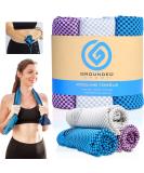3 Pack Cooling Towels - Lightweight Microfiber Towel for Gym, Workout, Sport & Sweat - Quick Dry Towel for Body, Neck & Face - Ideal for Work, Travel, Camping, Swimming, Beach & Hot Weather - Men & Women - Blue/Gray/Purple - Buy Online on GoSupps.com