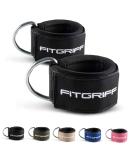 FITTECHT foot loops V2 (heavily padded) - for fitness training on the cable train - ankle straps footstells for women and men black - Buy Online on GoSupps.com