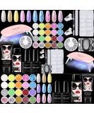 Morovan Poly Gel Kits - Clear Nail Gel with Glitter | DIY Poly Nail Extension Starter Kit with UV Light | Builder Gel Manicure Set - Buy Online on GoSupps.com