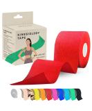 Kinesiology Tape 5m Roll - Sports K Tape for Knee/Muscle Support - Adhesive Uncut Sports & Physio Tape to Improve Blood Circulation Swelling Pain-Relief - Red - Buy Online on GoSupps.com