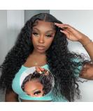 Wear And Go Human Hair Water Wave Lace Front Wig - 24 Inch, 180% Density, HD Deep Curly Lace Frontal - Wet and Wavy - Glueless and Ready to Wear for Women - Buy Online on GoSupps.com