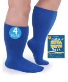 Buy 4 Pairs Wide Diabetic Socks for Swollen Feet - Non-Binding Loose Fit & Comfortable Edema Socks for Men & Women - Perfect for Lymphedema & Hospital Use - Blue One Size - Buy Online on GoSupps.com