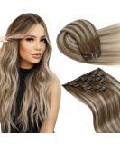 Laavoo Balayage Clip-In Extensions - Real Hair Blonde 55cm - #8/60/8 7PCs 105g - Premium Remy Hair Extensions for Full Head - Buy Online on GoSupps.com