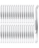 Stainless Steel Tweezers with Curved Serrated Tip Multipurpose Tweezers Sewing Machine Tweezers Forceps Tweezers for Craft (32  Silver) 32 Silver - Buy Online on GoSupps.com