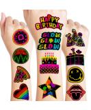 Neon Temporary Tattoos 96 PCS - Cute Birthday Party Decorations & Favors for Kids | 8 Sheets Tattoo Stickers - Perfect for Children's School Gifts & Rewards - Buy Online on GoSupps.com