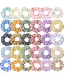 Crowye 30 Pcs Cute Hair Scrunchies - Kawaii Colorful Daisy Print, Polka Dot, Solid Color & Plaid Hair Ties for Women, Girls, Kids - Assorted Accessories - Buy Online on GoSupps.com