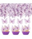 48 Edible Tortendeco Butterflies for Cakes - Purple Cake Decorations for Birthdays & Weddings | Muffin & Cake Topper - Buy Online on GoSupps.com
