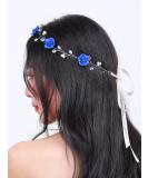 Missgrace Bridal Crystal Navy Blue Headband Wedding and Bride Hairpiece for Evening Party -Navy Blue Flower Women and Flower Girl Vintgae Hair Vine Bridal Hair Accessories - Buy Online on GoSupps.com