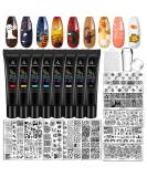 Biutee Nail Stamping Plates Set - 8pcs Animal & Flower Designs with 10pcs Templates - Nail Art Polish Gel and Stamper Kit - Buy Online on GoSupps.com