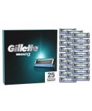 Gillette Mach3 razor blades 25 replacement blades for wet razors men with 3-blade Old - Buy Online on GoSupps.com