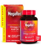 MegaRed Krill Oil 350mg Omega 3 Supplement with EPA, DHA, Astaxanthin & Phopholipids, Supports Heart, Brain, Joint and Eye Health, No Fish Oil Aftertaste - 130 Softgels (130 servings) 350mg 130ct - Buy Online on GoSupps.com