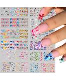 YOSOMK Colorful Stripes Nail Art Stickers - 36 Sheets Water Transfer Decals for Rainbow Geometric Design - Buy Online on GoSupps.com