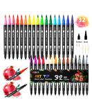 ZSCM 32 Colors Duo Tip Brush Markers Set - Fine & Brush Tip Colored Pens for Coloring, Drawing, Calligraphy - Perfect for Kids & Adults - Buy Online on GoSupps.com