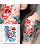 Supperb  Temporary Tattoos - Watercolor Painting Bouquet of Summer Flowers - Buy Online on GoSupps.com