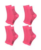 4 Pairs Plantar Fasciitis Socks Neuropathy Socks Ankle Compression Socks for Women Men Medical Ankle Support Brace Wide Calf Compression Socks for Flying Running S (2-4.5) 4 Pairs Pink - Buy Online on GoSupps.com