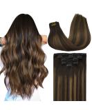 MAXITA Remy 16 Clip in Real Human Hair Extensions - Dark Brown Chestnut Brown - 75g - Buy Online on GoSupps.com