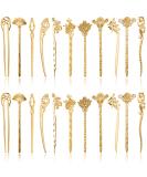 Duufin 22 Pcs Vintage Hair Sticks & Pins - Chinese Chopsticks Hair Forks for Women - Golden Elegance - Buy Online on GoSupps.com