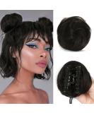 Sofeiyan 2PCS Mini Claw Clip in Hair Bun Extension Synthetic Wig Accessory Updo Space Bun Hair Messy Cat Ears Hair Bun Pieces for Women Darkest Brown Tend to Black - Buy Online on GoSupps.com