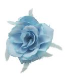 Baby Blue Rose Hair Clip - Large Fascinator Flower for Wedding - Blue Hair Accessory - Buy Online on GoSupps.com