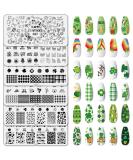 Whaline 6-Piece St. Patrick's Day Nail Stamping Plates Kit - Lucky Shamrock Rainbow Images - Irish Nail Art Templates for DIY Manicure Designs - Buy Online on GoSupps.com