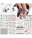 Buy Halloween Nail Art Stickers - Ghost Bat Sugar Skull & Spider Web Designs for DIY Manicure | International Shipping - Buy Online on GoSupps.com