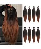 Xtrend 8 Packs 16 Inch Ombre Brown EZ Braiding Hair Extensions Pre Stretched for Box Braids Yaki Straight Kanekalon Fiber Pre Stretched Crochet Braiding Hair Extension T30# 16 Inch (Pack of 8) T30# - Buy Online on GoSupps.com
