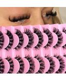 10 Pairs 3D Russian False Eyelashes - Natural Look Curly Cat Eye D Curl 808 | Wispy Volume Lashes for Stunning Eyes - Buy Online on GoSupps.com