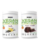 Buy Weider Vegan Protein Duo Pack (2x300g) - Brownie & Vanilla | 100% Plant-Based | Gluten-Free Sugar-Free with Vitamin B12 | Eco-Friendly Packaging - Buy Online on GoSupps.com