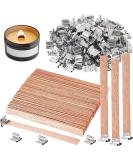 100 pcs Wooden Candle Wicks for Candle Making - 6 inch Crackling Wood Wicks with Metal Base Clips - 50 Sets - Buy Online on GoSupps.com