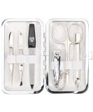 Three Swords Lucca 6-Piece Nail Care Set | Premium Manicure & Pedicure Kit in White Leather Gift Box - Buy Online on GoSupps.com