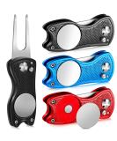 3 Pieces Golf Divot Repair Tool Stainless Steel Foldable Golf Repair Tool Magnetic Golf Ball Marker Tool with Pop Up Button Portable Golf Repair Tool Black  Red  Blue 3 - Buy Online on GoSupps.com