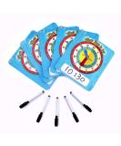 ZazzyKid Clock Learning Set for Kids - 5 Clocks & Erasable Markers | Teach Time Easily! - Buy Online on GoSupps.com