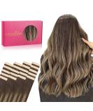 Buy If-Alife 20pcs Balayage Chocolate Brown to Honey Blond Real Hair Tape Extensions - 30cm 40g Silky Straight & Invisible Skin Weft - Buy Online on GoSupps.com