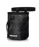 Survivor Chalk Bag with Topo Map Design - Drawstring Closure, 2 Pockets, Brush Holder - Ideal for Climbing, Bouldering, Gymnastics - Black - Buy Online on GoSupps.com
