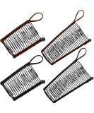 4 Pieces Banana Hair Clips Clincher Comb Banana Hair Grip No Crease Hair Clips for Natural Curly Thick Wavy Hair Ponytail Style and Up-do (Khaki, Black) - Buy Online on GoSupps.com