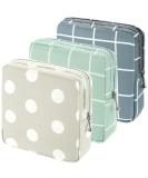 PAGOW 3pcs Sanitary Napkin Storage Bag - Portable Reusable Menstrual Pad Zipper Bags for Women & Teen Girls - 5x1.5x5 inch - Buy Online on GoSupps.com