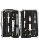 Buy Three Swords Germany 6 pcs Manicure Set 'Genova' - Premium Synthetic Leather Nail Care Kit with Scissors Clippers and Tweezers - International Shipping Available - Buy Online on GoSupps.com