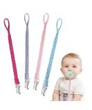 Shop Pacifier Chains for Newborns - 4 Cotton Pacifier Straps for Boys & Girls | Triangle Sucker Bibs - Buy Online on GoSupps.com