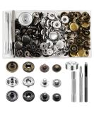 15mm Stainless Steel Snap Fasteners Kit for Leather Craft - 45 Set Snaps with Tools, 3 Colors - Ideal for Windbreaker, Shirts, Jackets, Backpacks, Wallets - Buy Online on GoSupps.com