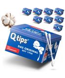 Q-Tips Care Wattstabs with paper cube box benefit pack (9x 206 pieces) 100% biodegradable cotton without plastic cleaning of the ears removal and correction of makeup - Buy Online on GoSupps.com