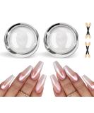 BISHENGYF White Chrome Nail Powder - Ice Shimmer Chrome Pigment for Mirror Effect Nails - DIY Salon Nail Art Powder - 2 Boxes - Buy Online on GoSupps.com
