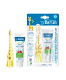 Dr. Brown's Infant-to-Toddler Training Toothbrush Set with Strawberry Fluoride-Free Toothpaste 1.4 oz, Soft for Baby's First Teeth, Giraffe, BPA Free, 0-3 Years Giraffe, Toothpaste Set - Buy Online on GoSupps.com