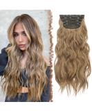 Feshfen Clip-In Extensions | 4PC Synthetic Wavy Hair Extensions (Brown & Blonde 50 cm) - Effortless Volume & Style for Women - Buy Online on GoSupps.com