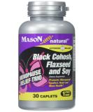 Mason Natural Menopause Trio 30 Caplets - Black Cohosh, Flaxseed & Soy Blend - Alleviates Hot Flashes & Night Sweats, Supports Hormone Balance - Buy Online on GoSupps.com
