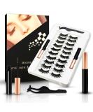 Magnetic Eyelashes with Eyeliner Kit - 10 Pairs Waterproof Easy Wear No Glue | Natural Look Applicator Tool - Buy Online on GoSupps.com